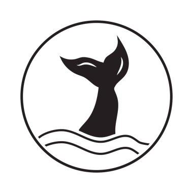 Uygulamalar veya web sitesi için balina kuyruğu balığı veya deniz kızı kuyruğu simgesi