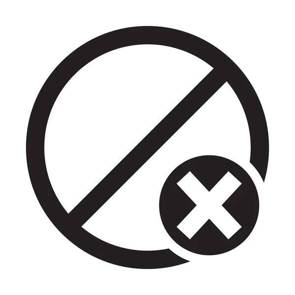 Flat Vector Icon Delete Cancel Close — Stock Vector