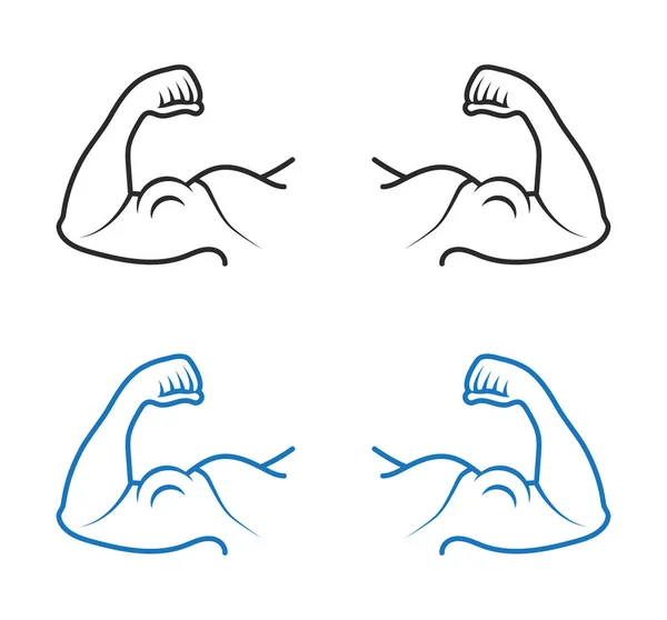 Bodybuilder Biceps Brachii Lijn Kunst Pictogram Voor Apps Website — Stockvector