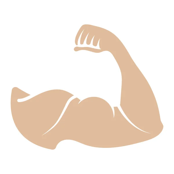 Human Arm Muscle Strength Biceps Brachii Flat Vector Color Icon — Stock Vector