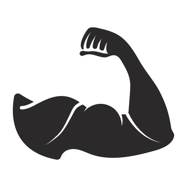 Menselijke Arm Spierkracht Biceps Brachii Platte Vector Pictogram — Stockvector