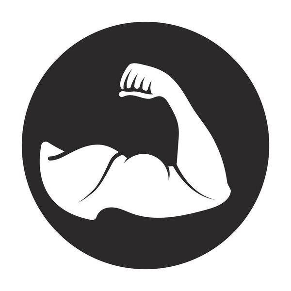 Округлил мышцы рук человека или бицепс плеча плоская икона