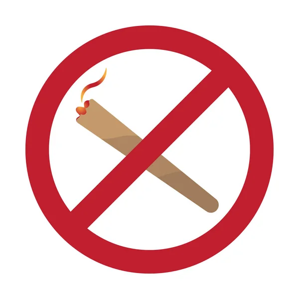 Non Fumare Marijuana Fumo Cannabis Divieto Segno Vettore Icona Colore — Vettoriale Stock