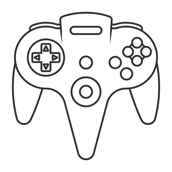 Icono Arte Línea Controlador Videojuegos N64 Gamecube Para Aplicaciones Sitio — Vector de stock