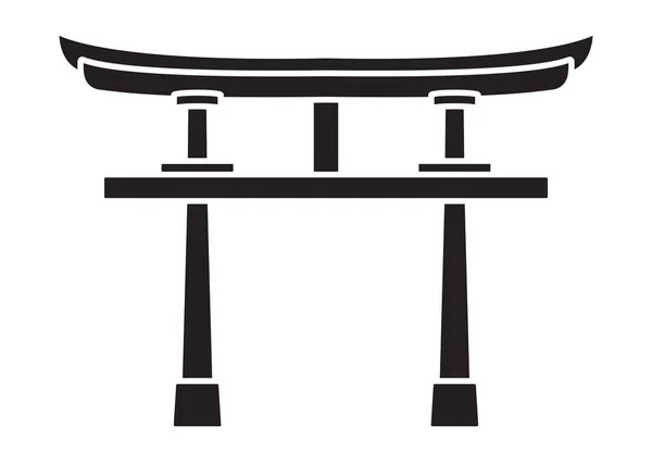 Shinto Svatyně Brána Nebo Torii Ploché Vektorové Ikony Pro Aplikace — Stockový vektor