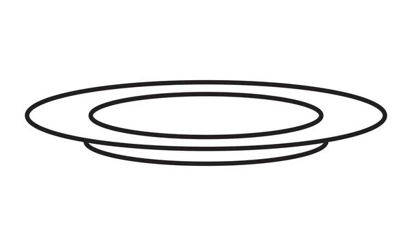 Dinner Plate Dishware Line Art Icon Apps Websites — Stock Vector