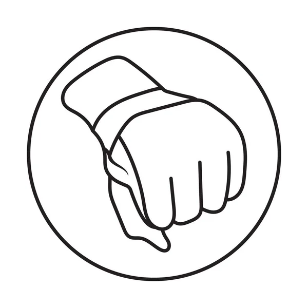 Rounded Hand Blow Mixed Martial Arts Line Art Vector Icon — Stock Vector
