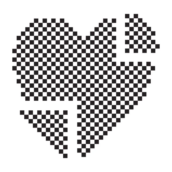 Pixel Coeur Pixellisation Coeur Plat Vecteur Icône Pour Les Applications — Image vectorielle