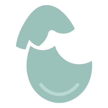 Uygulama ve web siteleri için yumurtadan çıkmış ördek yumurtası yassı renk simgesi