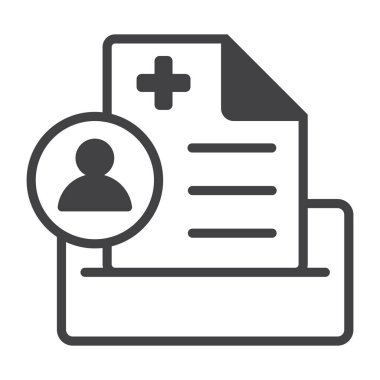 Uygulamalar veya web siteleri için hasta tıbbi kayıt çizgisi sanat vektör simgesi
