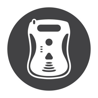 Uygulamalar veya web siteleri için otomatik dış defibrilatör cihazları düz sanat simgesi yuvarlandı