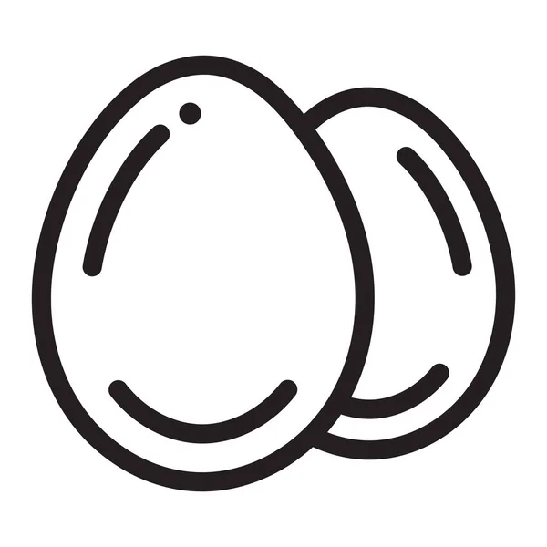 Chicken Egg Line Art Icoon Voor Apps Websites — Stockvector