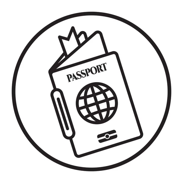 Zakreślona Krajowa Linia Książeczek Paszportowych Ikona Sztuki Dla Aplikacji Stron — Wektor stockowy