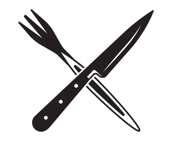 Icona Vettoriale Piatta Coltello Cucina Forchetta App Siti Web — Vettoriale Stock