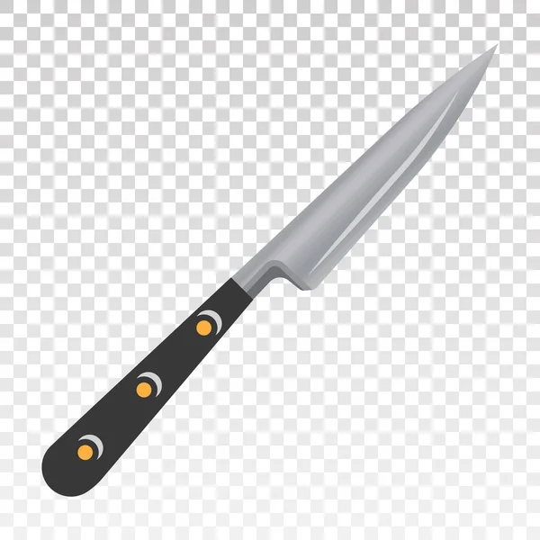 Kitchen Knife Flat Color Vector Icon Transparent Background — Stock Vector