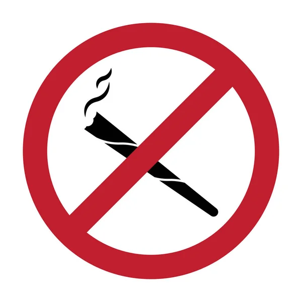 Geen Marihuana Roken Cannabis Rookverbod Bord Plat Pictogram — Stockvector