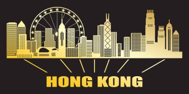 Kağıt kesim biçimli Hongkong şehir görünümü