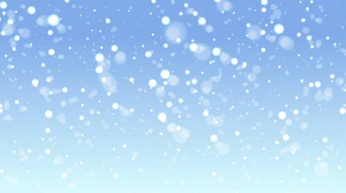 Gerçekçi kar veya kar taneleri. Mavi arkaplan ile izole edilmiş. Vektör illüstrasyon ögesi