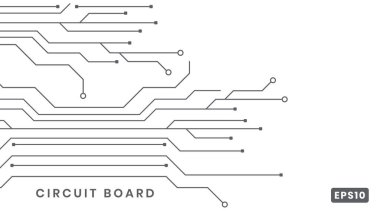 Devre teknolojisi geçmişi. Gelecekteki elektronik teknoloji konsepti. Hareket. vektör illüstrasyon ögesi
