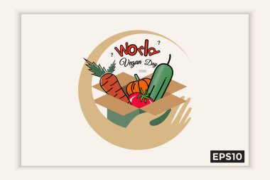 Dünya vegan günü metin formunda, Kasım tatillerinde arka planlar, afişler, web şablonları, broşürler için kullanılabilir.