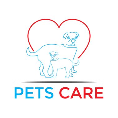 Hayvan bakımı ikonları, sevimli köpek hayvan kavramları.