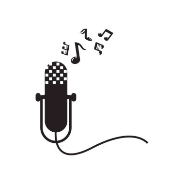 Müzik ölçekli logo tasarımı. Müzik notası işareti ya da sembol. müzik ölçekli simgeler. resimleme ögesi vektörü