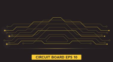 Devre teknolojisi geçmişi. Gelecekteki elektronik teknoloji konsepti. Hareket. vektör illüstrasyon ögesi