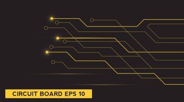 Devre teknolojisi geçmişi. Gelecekteki elektronik teknoloji konsepti. Hareket. vektör illüstrasyon ögesi