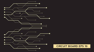 Devre teknolojisi geçmişi. Gelecekteki elektronik teknoloji konsepti. Hareket. vektör illüstrasyon ögesi