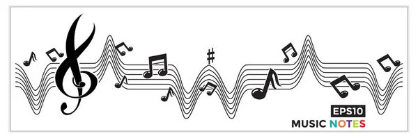 Design Logotipo Escala Música Sinal Nota Música Símbolo Ícones Escala —  Vetores de Stock