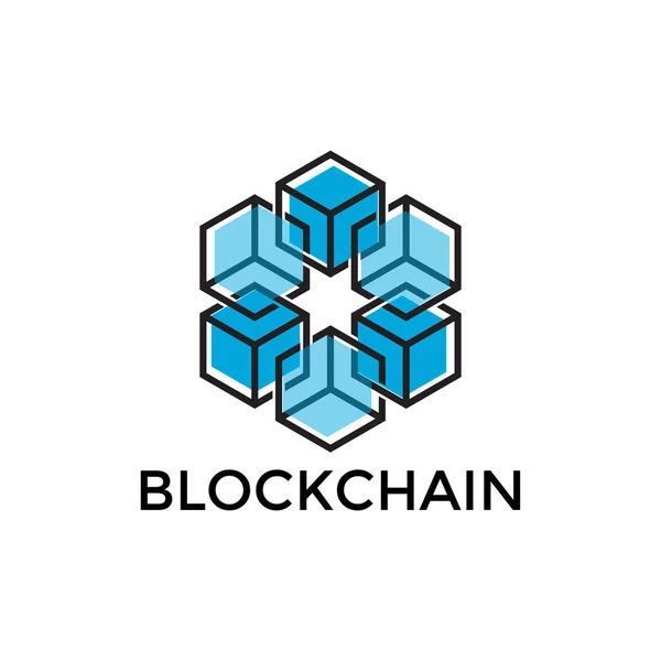 Blockchain Icon Design Criptovaluta Logo Digitale Vettoriale — Vettoriale Stock