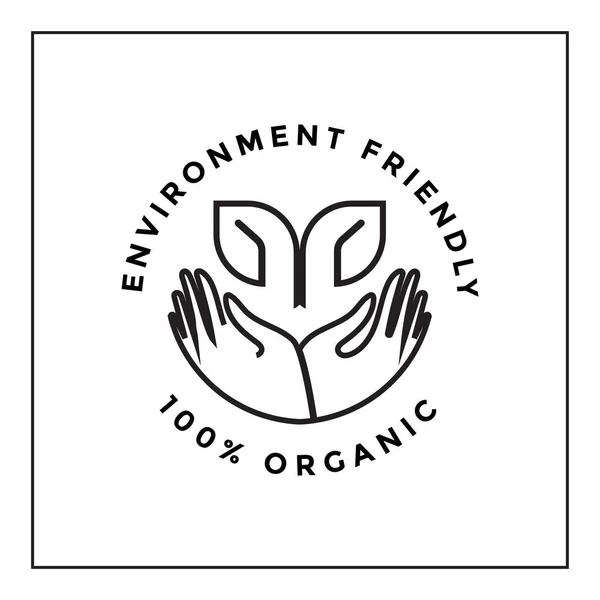 Eco Friendly Icon Eco Friendly Logo 100 Organic — Stock Vector