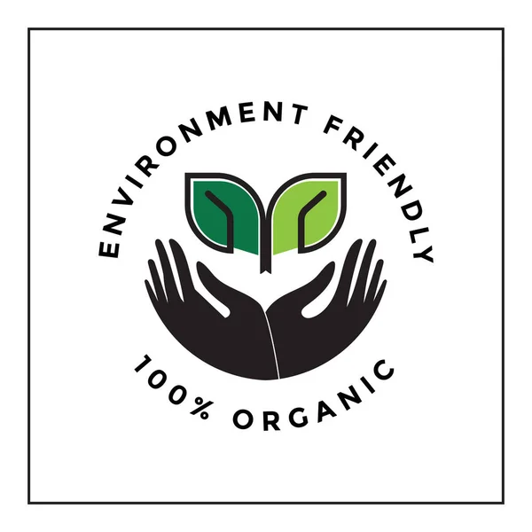 Eco Friendly Icon Eco Friendly Logo 100 Organic — Stock Vector