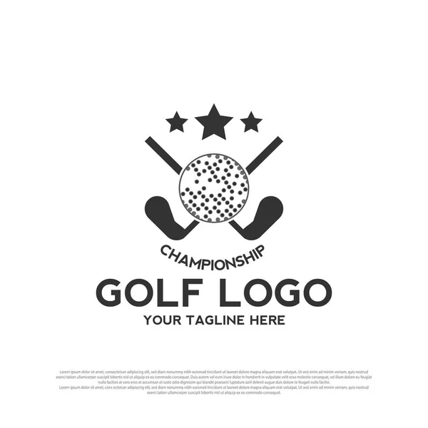 豪华高尔夫标志设计 高尔夫锦标赛的标志或符号 高尔夫球图标 矢量元素说明 — 图库矢量图片