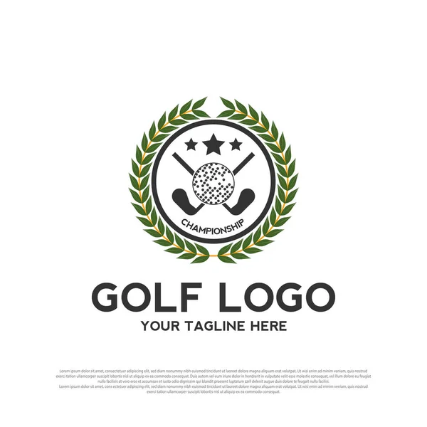 Lüks golf logosu tasarımı. Golf şampiyonluğu işareti ya da sembol. Golf ikonu. vektör ögesi çizimi