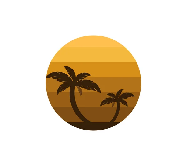 Векторний Дизайн Долоні Сонячного Логотипу Літній Знак Або Символ — стоковий вектор