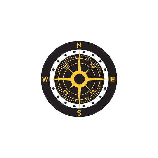 Diseño Del Logotipo Brújula Puntero Norte Sur Este Oeste Símbolo — Archivo Imágenes Vectoriales