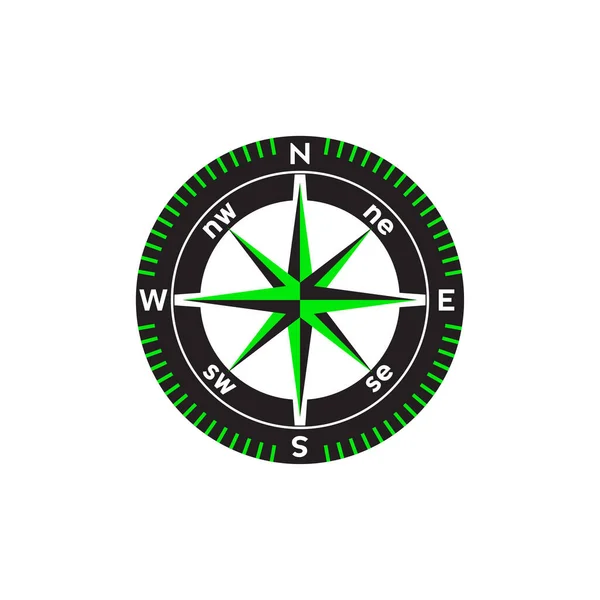 Projekt Logo Kompasu Wskaźnik Północ Południe Wschód Zachód Symbol Kompasu — Wektor stockowy