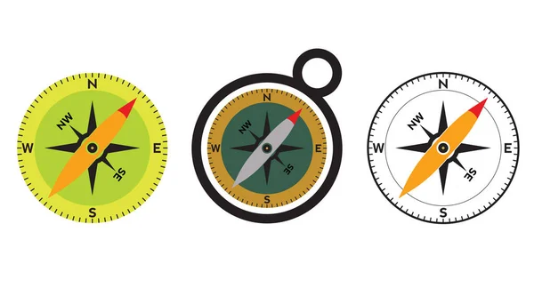 Projekt Logo Kompasu Wskaźnik Północ Południe Wschód Zachód Symbol Kompasu — Wektor stockowy