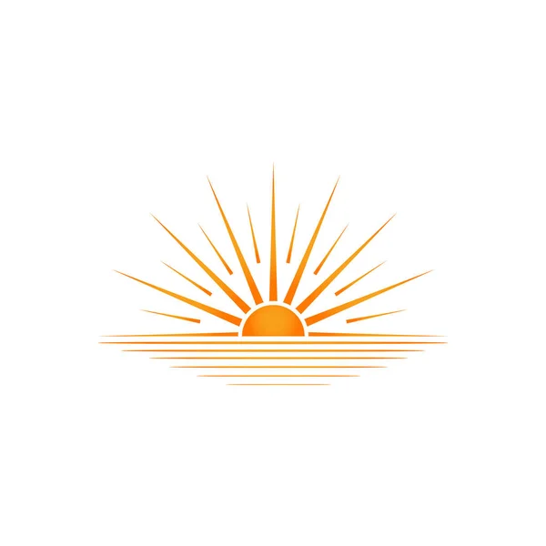 Sun Logo Design Horizon Summer Sign Symbol Sun Icon Vector — Stock Vector