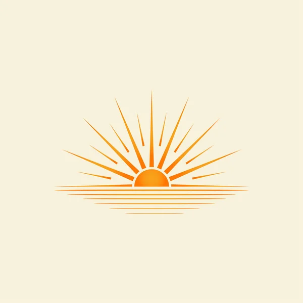 Sun Logo Design Horizon Summer Sign Symbol Sun Icon Vector — Stock Vector