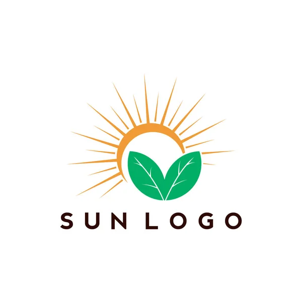 Design Logotipo Sol Horizonte Sinal Verão Símbolo Vetor Ícone Solar — Vetor de Stock