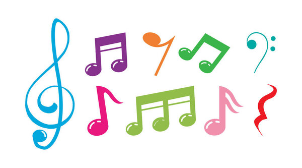 music scale logo design. music note sign or symbol. musical scale icons. illustration element vector