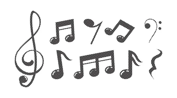 音楽スケールのロゴデザイン 音符の記号や記号です 音楽スケールのアイコン イラスト要素ベクトル — ストックベクタ