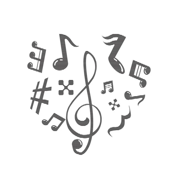 Diseño Del Logotipo Escala Musical Signo Símbolo Nota Musical Iconos — Vector de stock