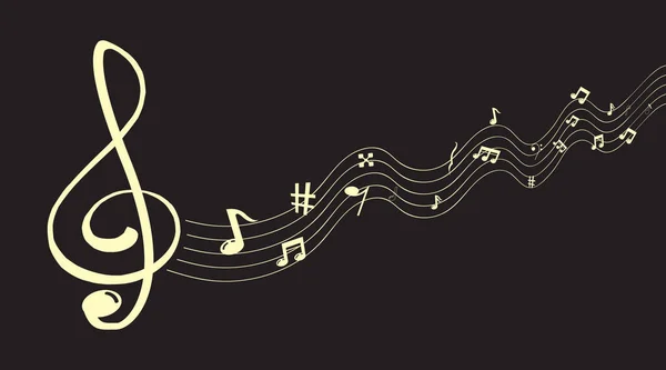 Diseño Del Logotipo Escala Musical Signo Símbolo Nota Musical Iconos — Vector de stock