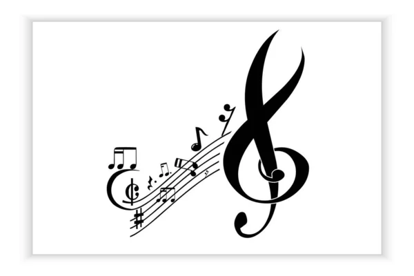Music Scale Logo Design Music Note Sign Symbol Musical Scale — Stock Vector