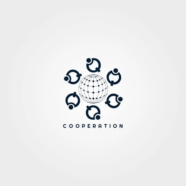 Ícone Cooperação Trabalho Equipe Para Aplicativos Sites — Vetor de Stock