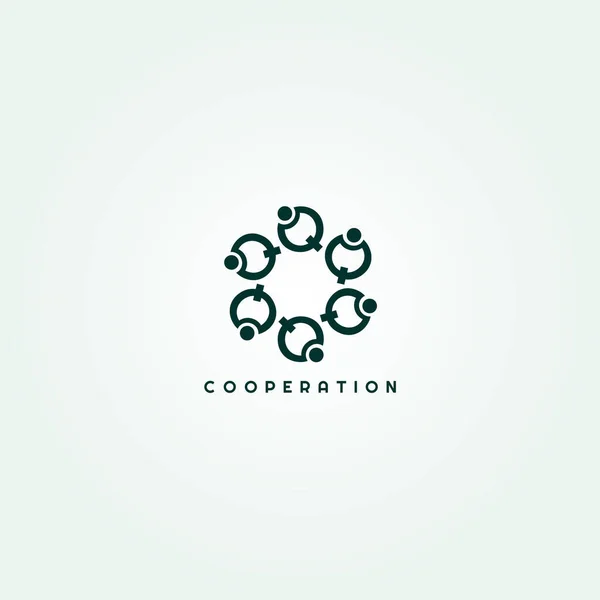 Icona Cooperazione Lavoro Squadra Applicazioni Siti Web — Vettoriale Stock