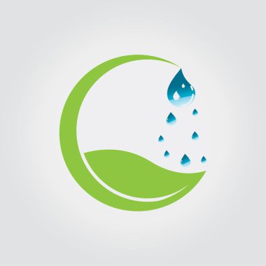 Su logosu. Su damlası ikonu. vektör ögesi çizimi